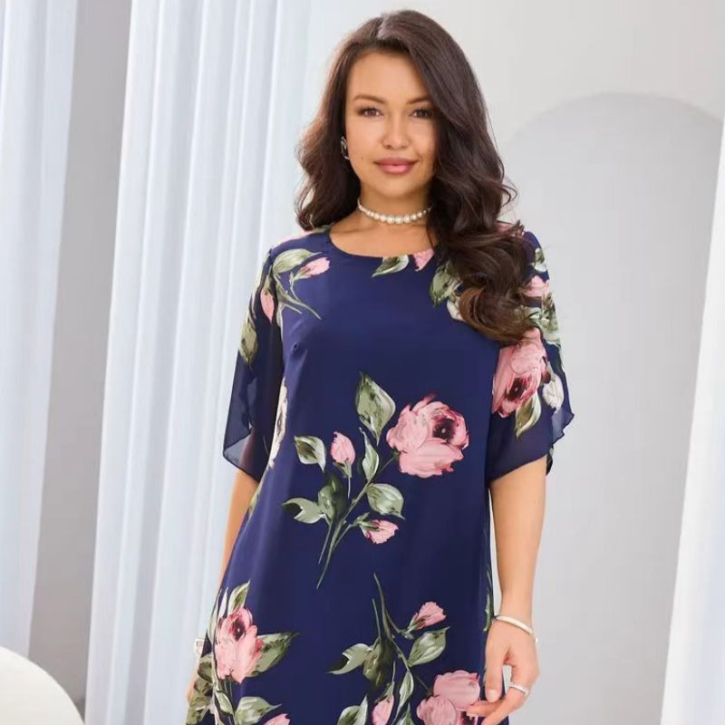 Moteriška suknelė su gėlių raštu-LT