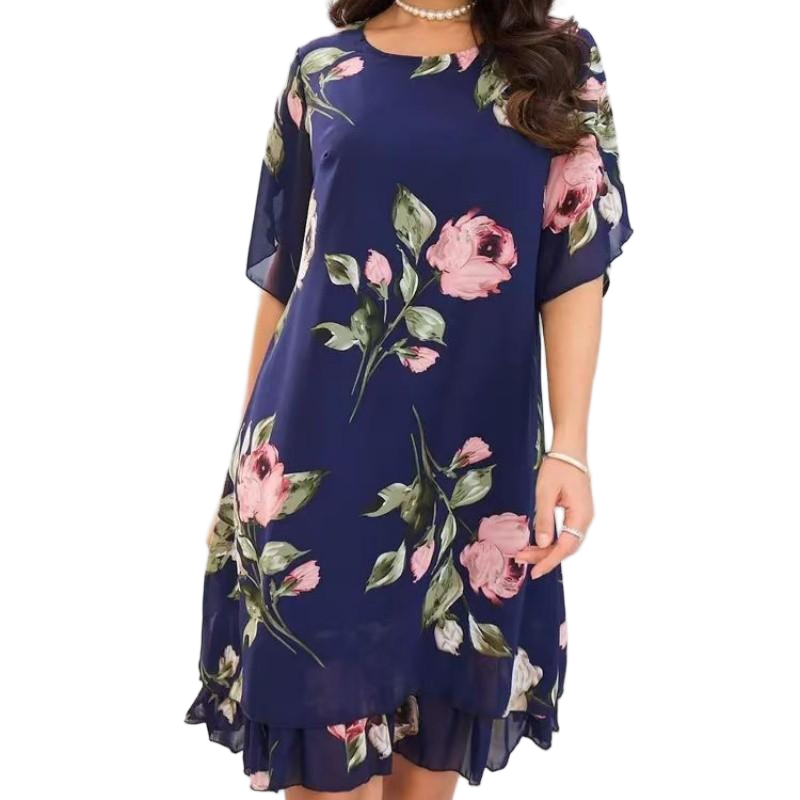 Moteriška suknelė su gėlių raštu-LT