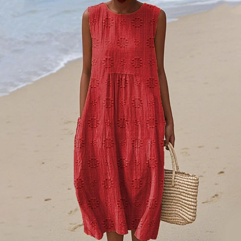 Moteriška laisvalaikio suknelė be rankovių-LT