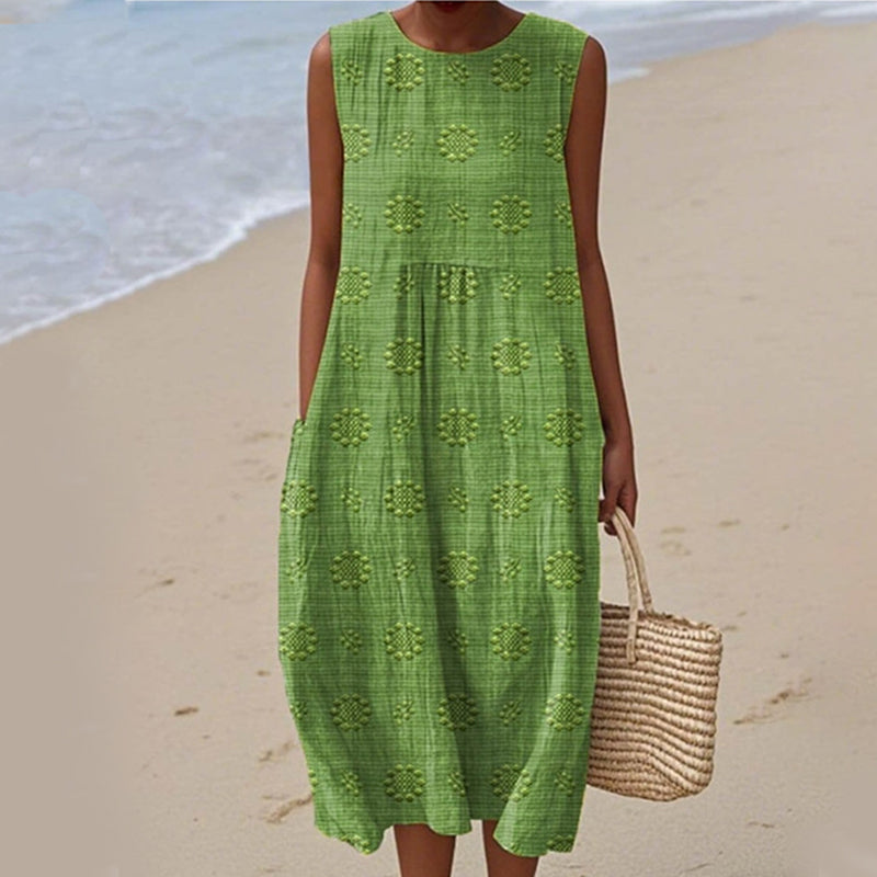 Ženska ležerna obleka brez rokavov-SI