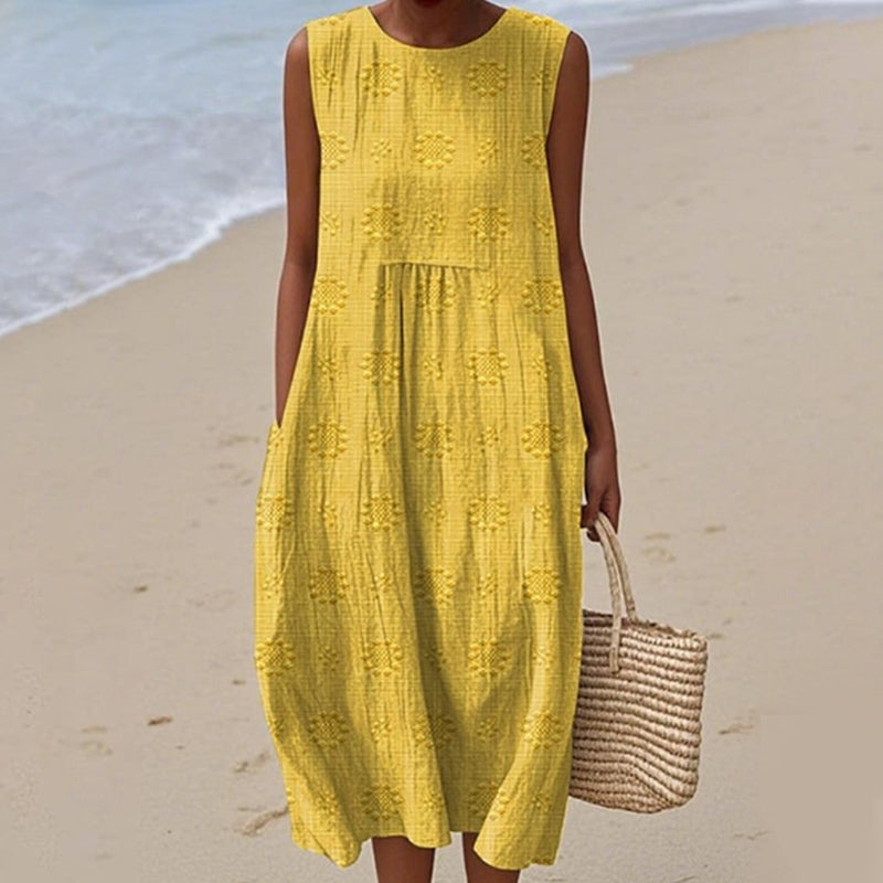 Moteriška laisvalaikio suknelė be rankovių-LT