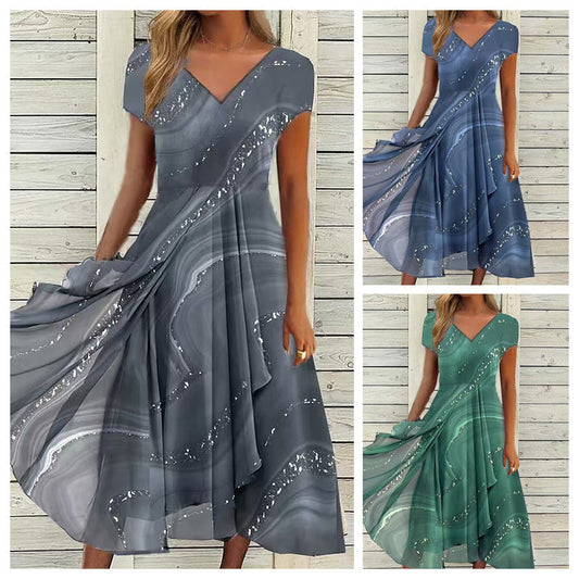 🎀 Αέρινο φόρεμα με V λαιμόκοψη-GR