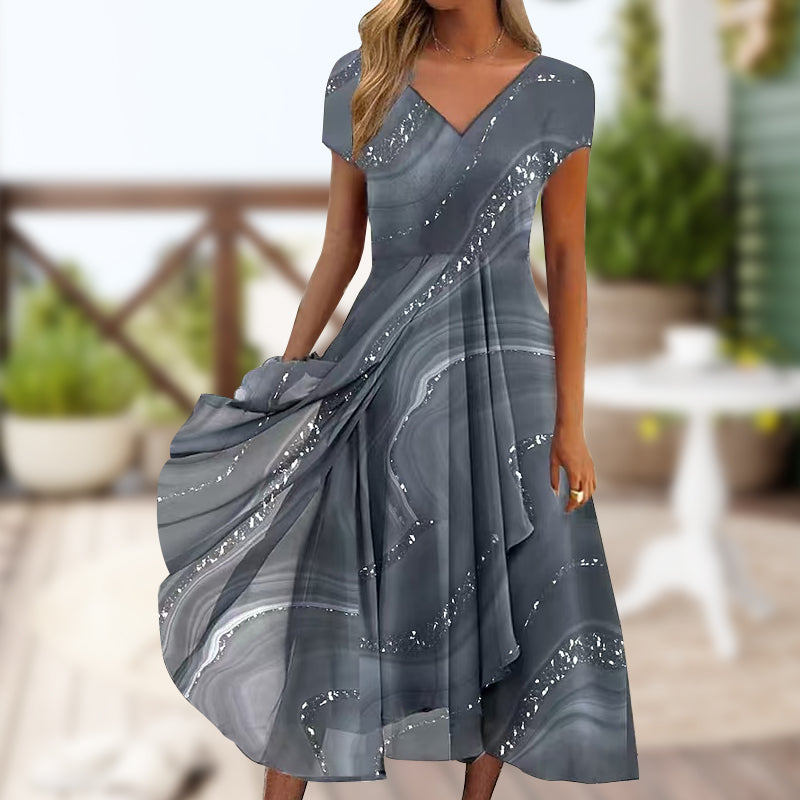 🎀 Αέρινο φόρεμα με V λαιμόκοψη-GR