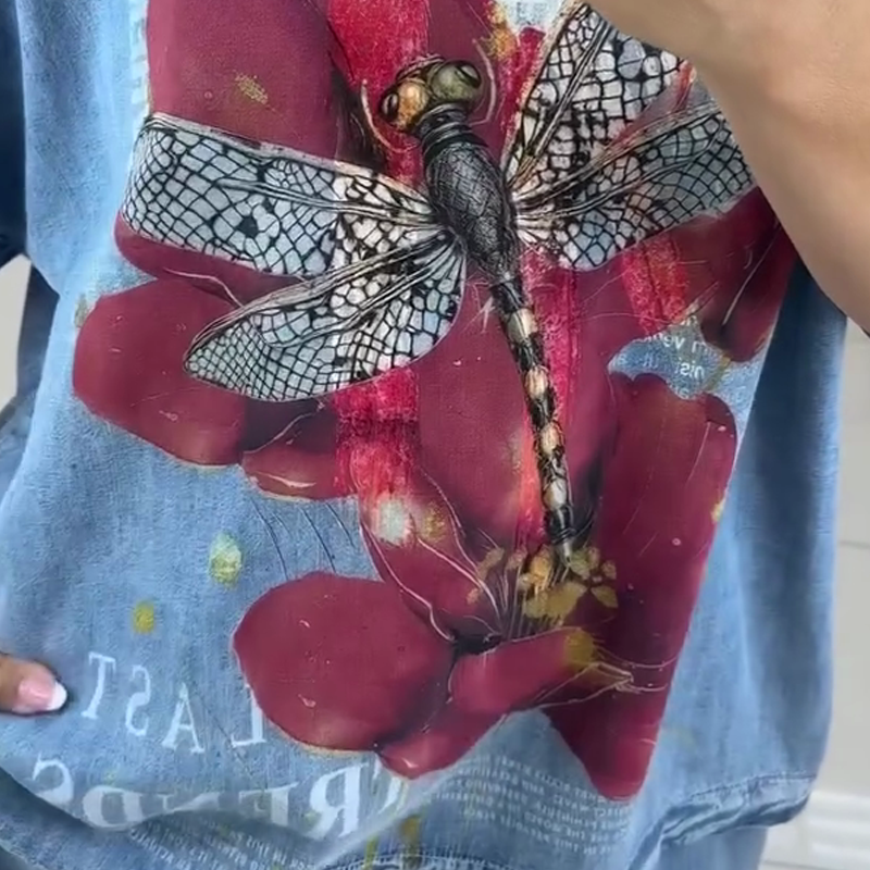 Γυναικείο τυπωμένο σετ, τοπ και παντελόνι-GR