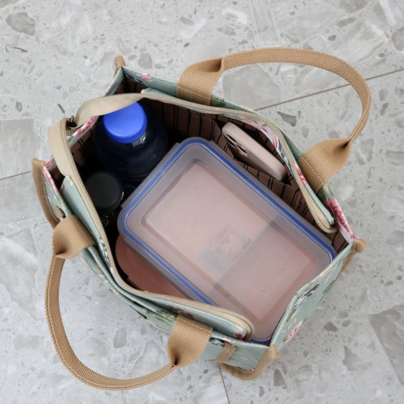 🌺Gėlėmis margintas pietų krepšys moterims-LT