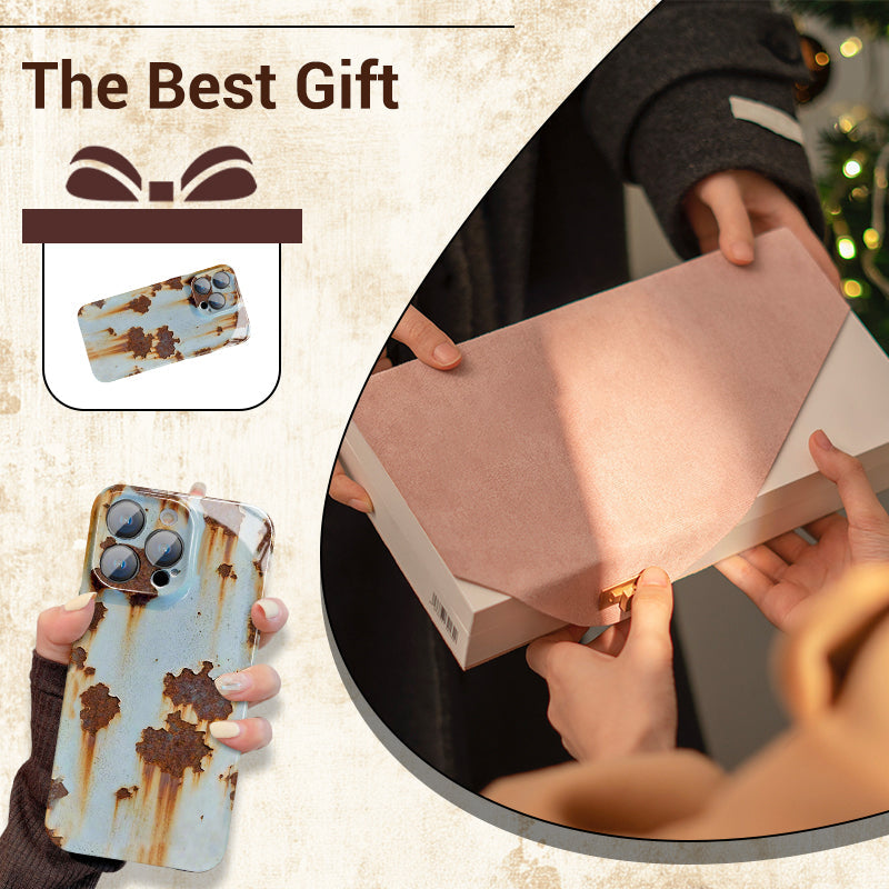 Vintažinis rūdžių spalvos kietas dėklas „iPhone“-LT