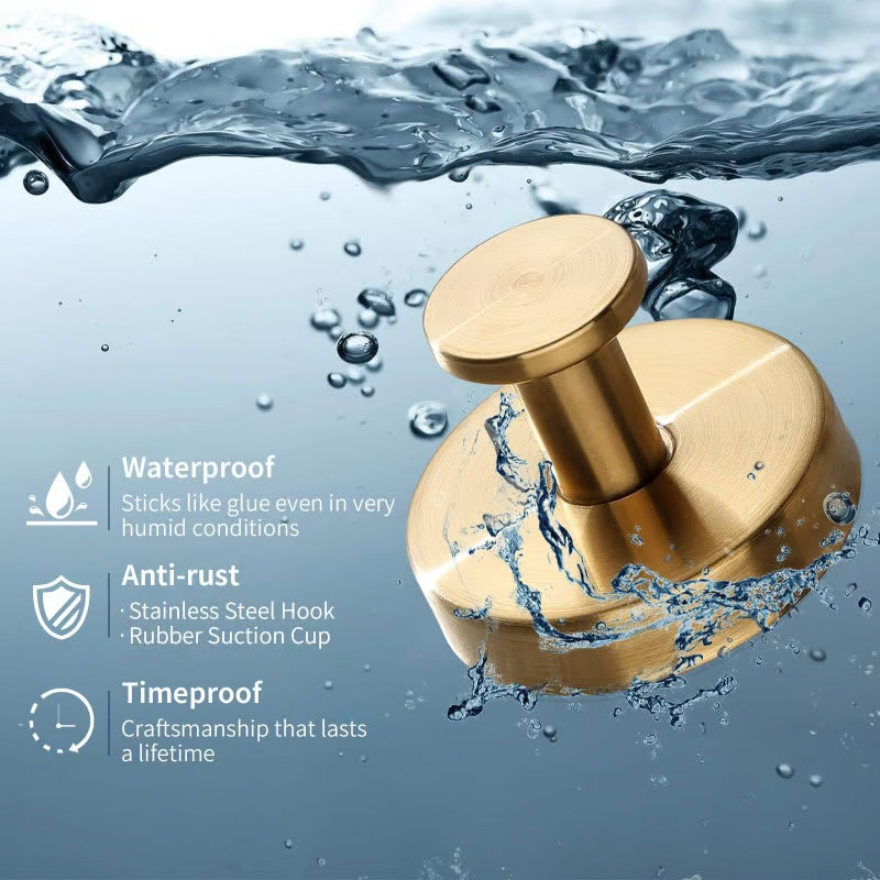 Nerūdijančio plieno sieninis kabliukas su siurbtuku-LT