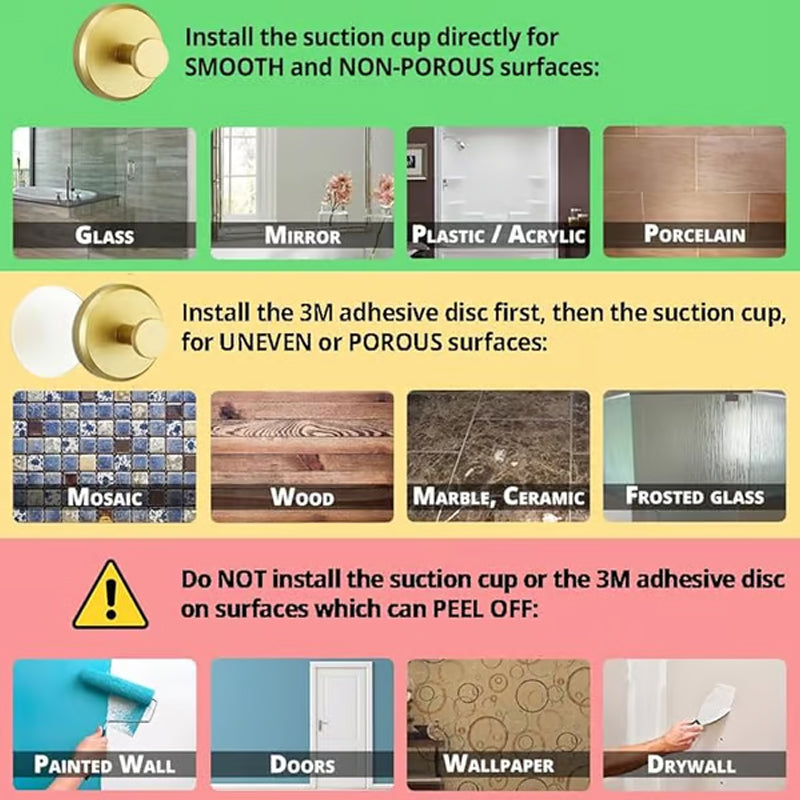 Nerūdijančio plieno sieninis kabliukas su siurbtuku-LT