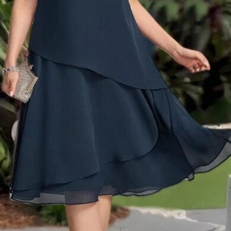 💖 [S-3XL] 👗✨️ Moteriška daugiasluoksnė tinklinė A formos midi suknelė-LT