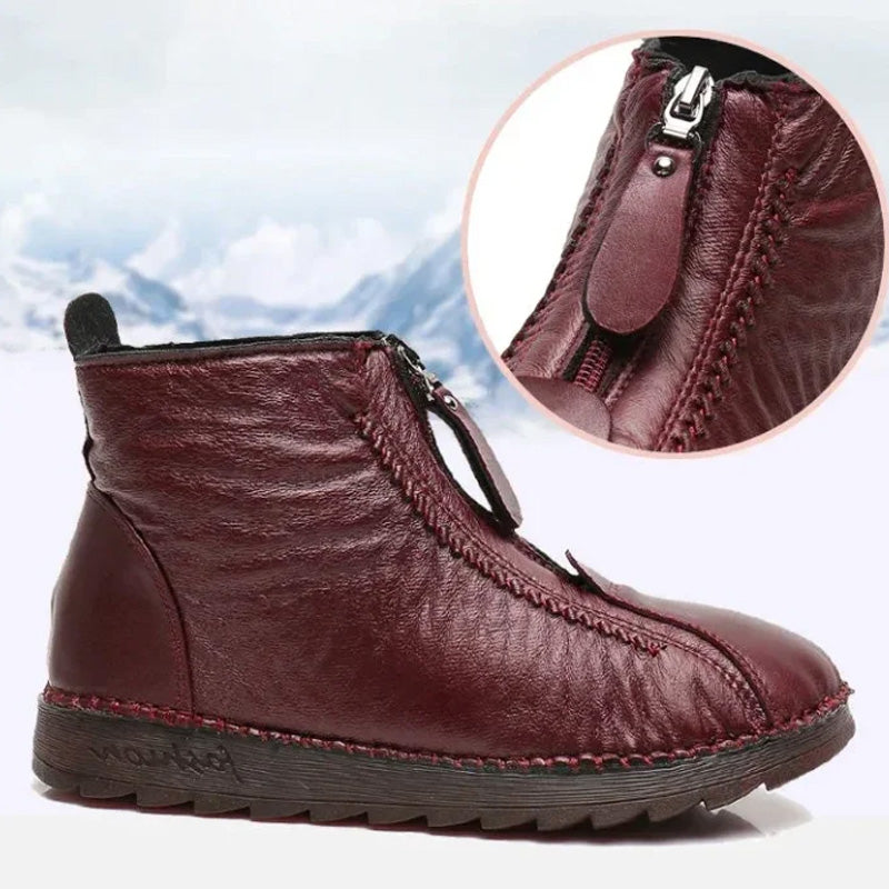 ❄️ Damskie zimowe, ciepłe botki zapinane na zamek 👢💕