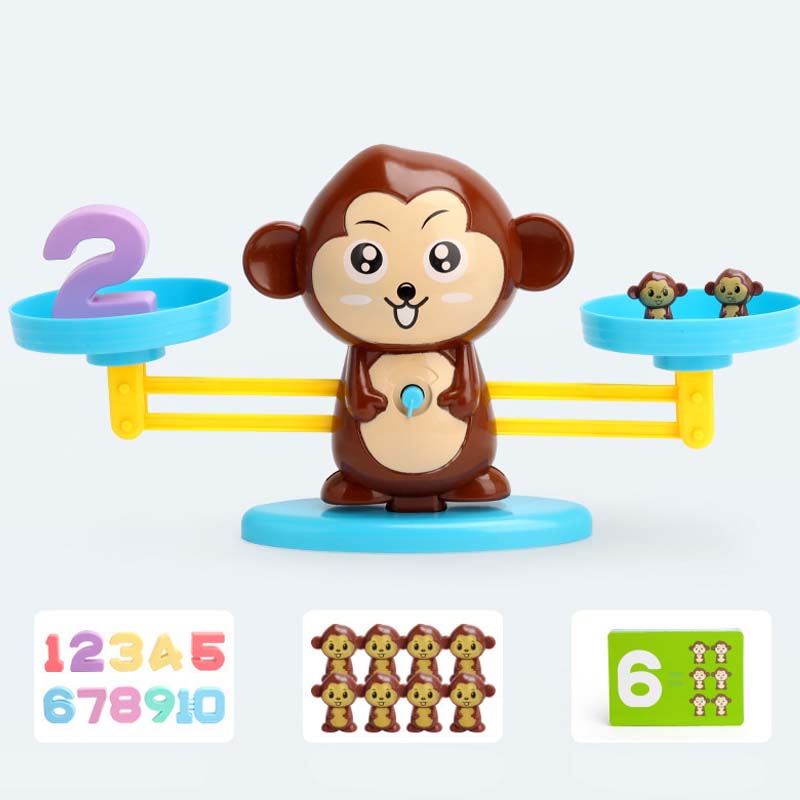 🐸Vaikiškas žaislų rinkinys su animaciniais gyvūnais ir svarstyklėmis-LT