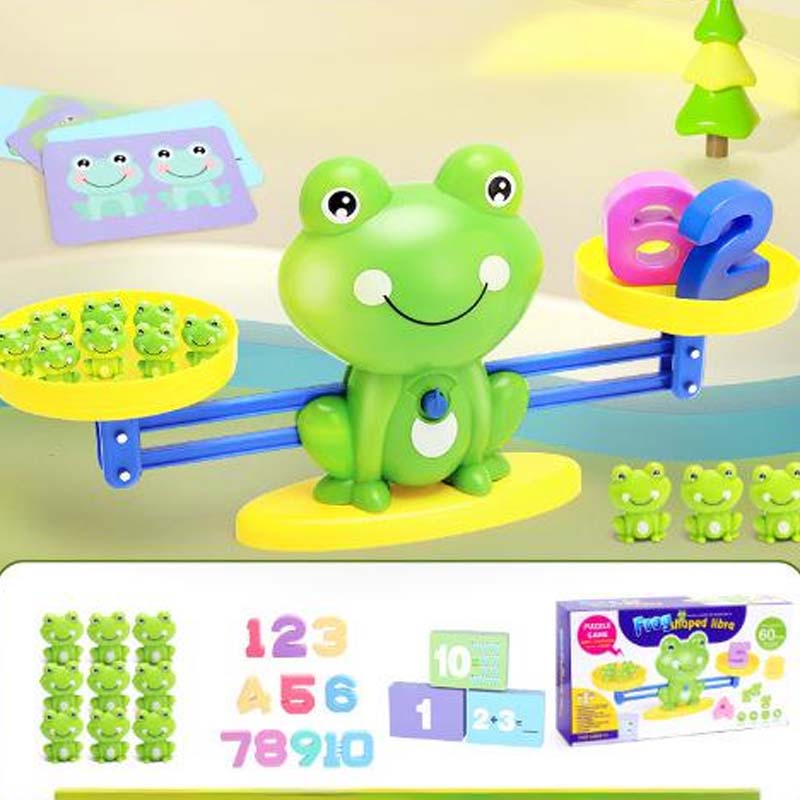 🐸Vaikiškas žaislų rinkinys su animaciniais gyvūnais ir svarstyklėmis-LT