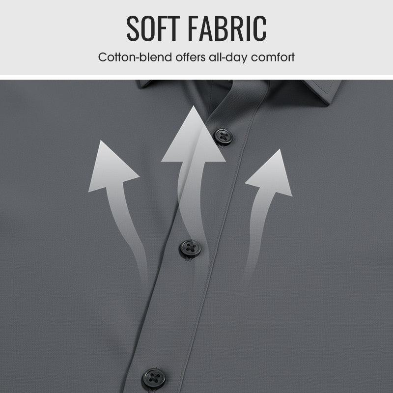 Vyriški vienspalviai ilgarankoviai marškiniai – iš nesiglamžančios medžiagos-LT