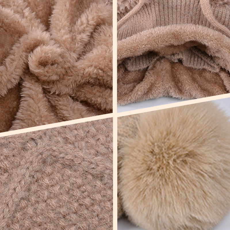 🔥Naujas pasiūlymas – stilinga, stora megzta žieminė kepurė – su šiltu veido apdangalu ir šaliku-LT