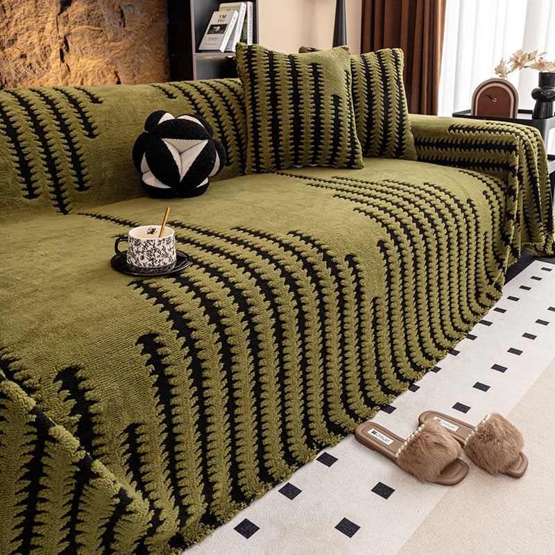 Minkštas, neslystantis pliušinis sofos užvalkalas-LT