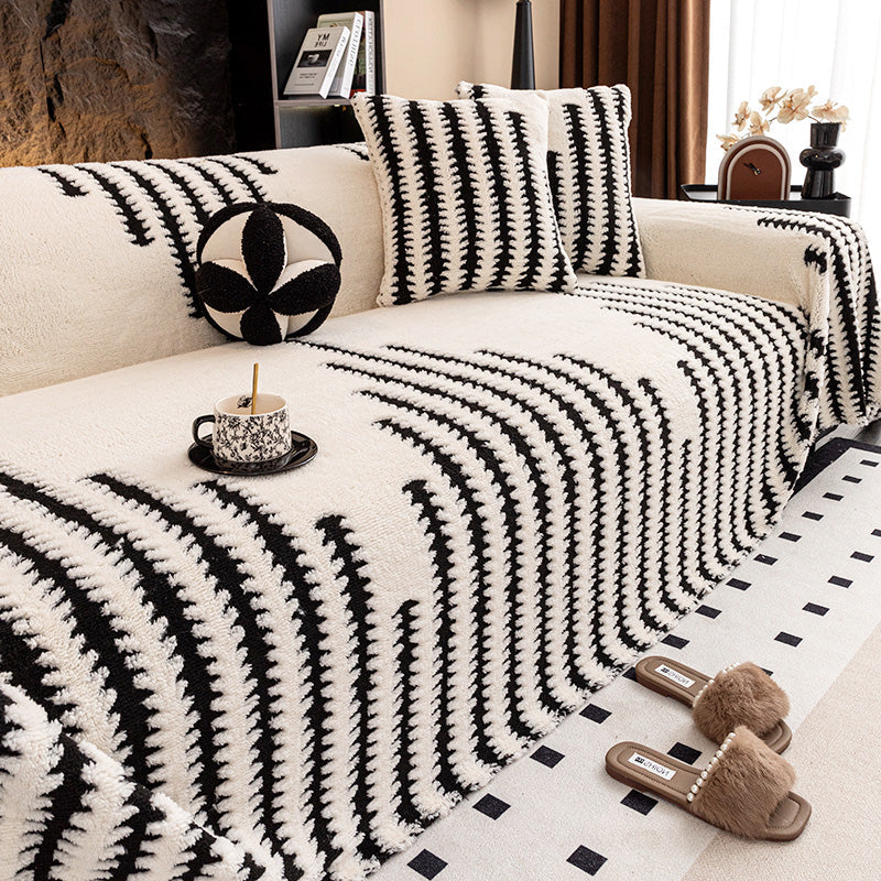 Minkštas, neslystantis pliušinis sofos užvalkalas-LT