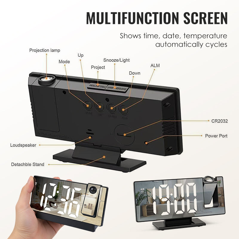 🔥Žadintuvas su veidrodiniu LED ekranu-LT