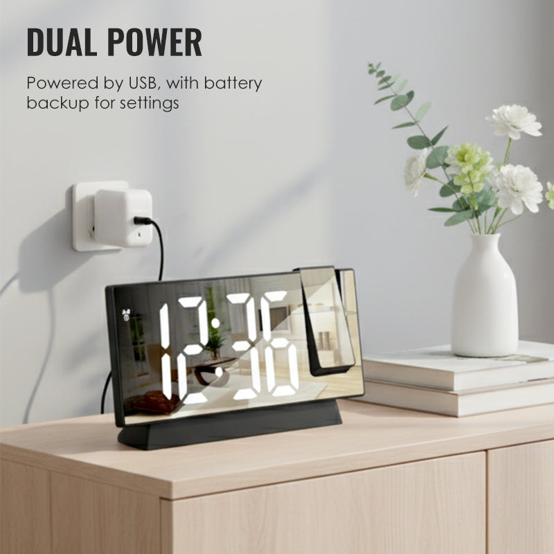 🔥Žadintuvas su veidrodiniu LED ekranu-LT