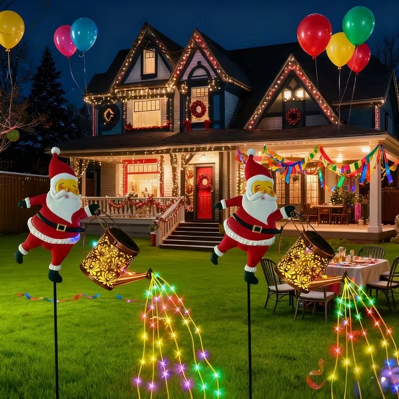 🎅 Lampa solarna "Święty Mikołaj" - Magiczne światło wypełnia ogród świątecznym blaskiem. ✨