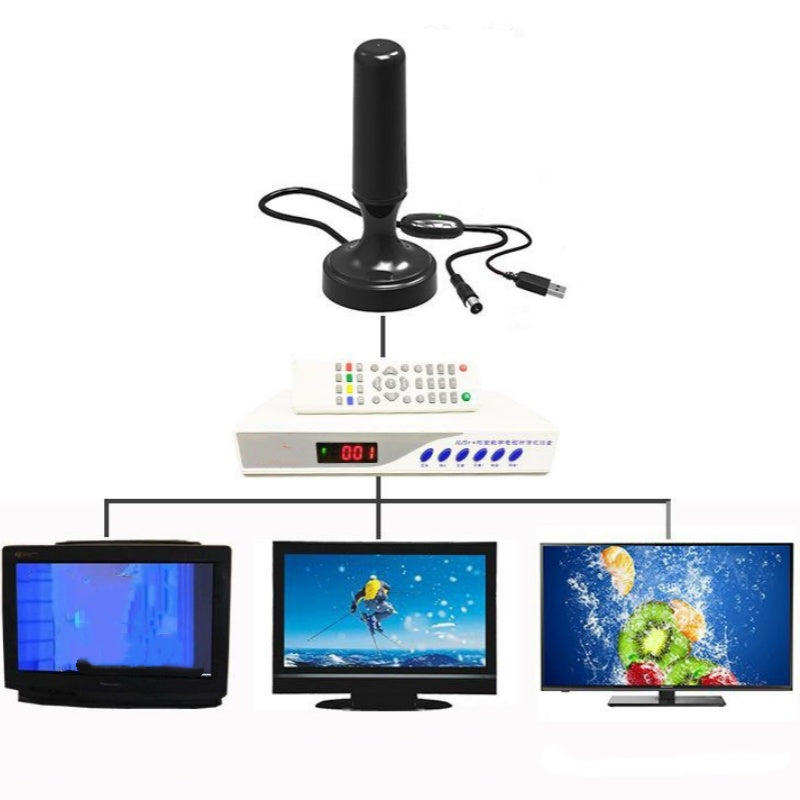 Zewnętrzna antena telewizji cyfrowej ze wzmacniaczem