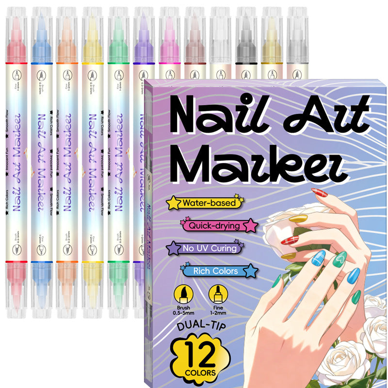 🎨 Długopisy do zdobienia paznokci dostępne w zestawie – łatwy manicure i pedicure DIY w domu