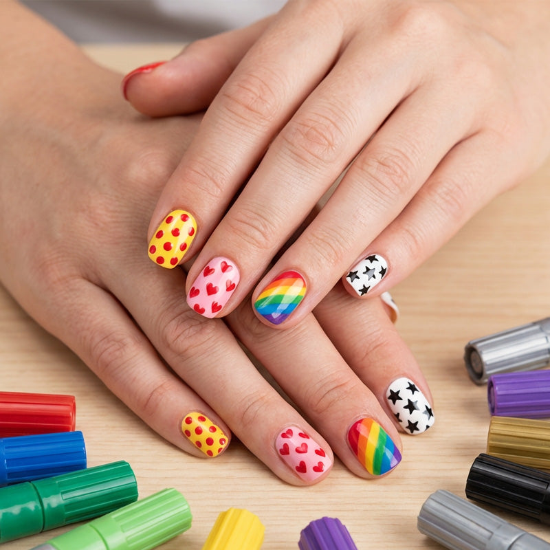 🎨 Długopisy do zdobienia paznokci dostępne w zestawie – łatwy manicure i pedicure DIY w domu