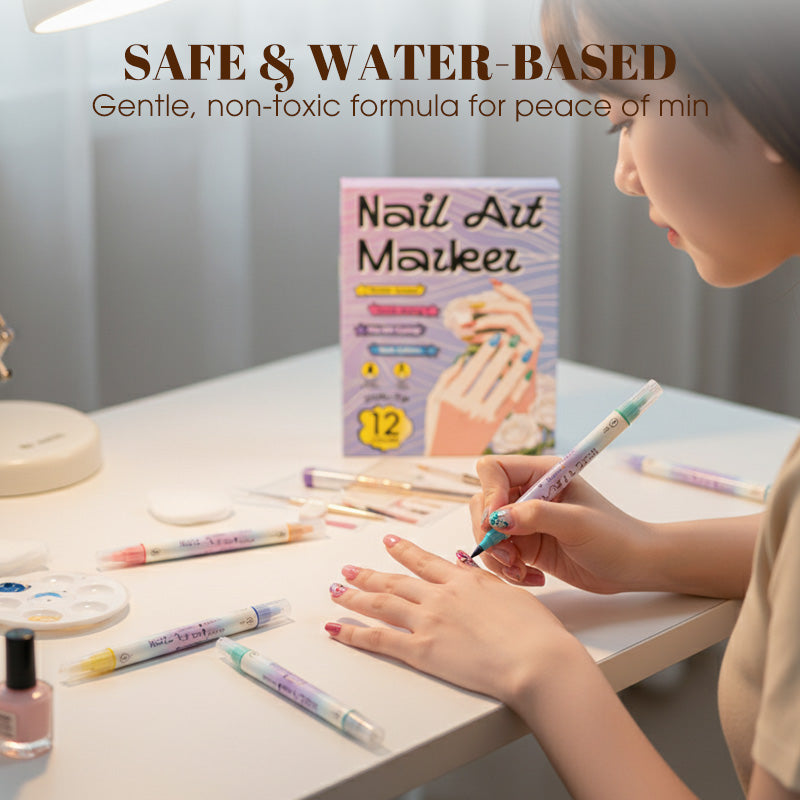 🎨 Długopisy do zdobienia paznokci dostępne w zestawie – łatwy manicure i pedicure DIY w domu