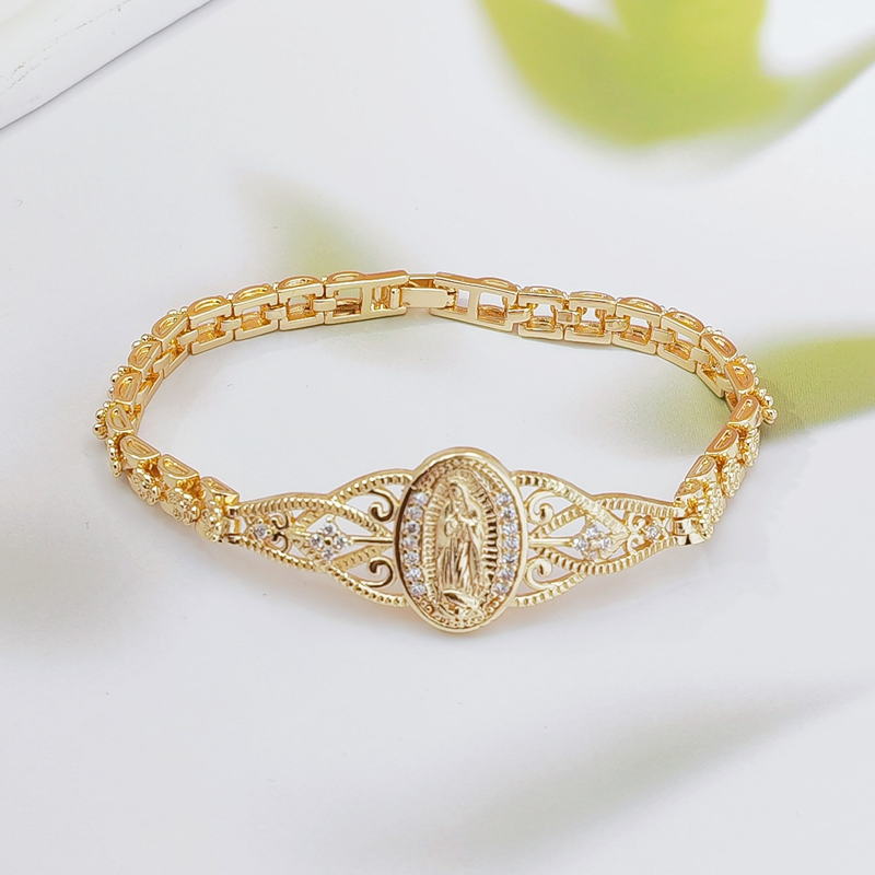 📿🌸 Elegancka bransoletka z ażurowym wizerunkiem Matki Boskiej – mistrzowska rzeźba – płatność przy odbiorze ✨✅