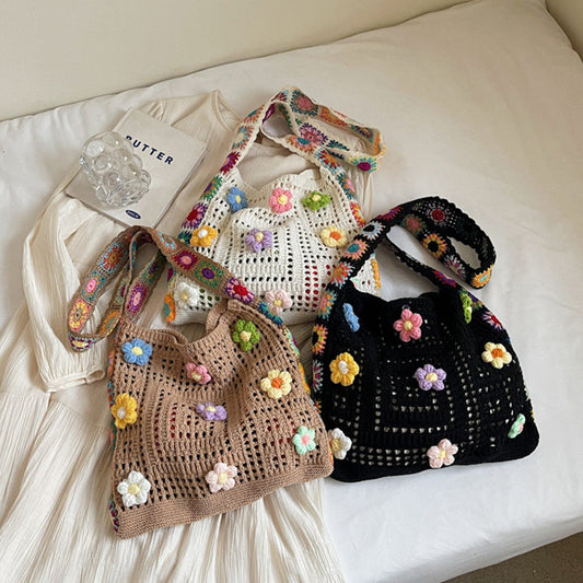 🧺 OGRANICZONA CZASOWO 50% ZNIŻKI! ✨ Torba etniczna szydełkowa dla kobiet – boho, pojemna, uniwersalna 🌼