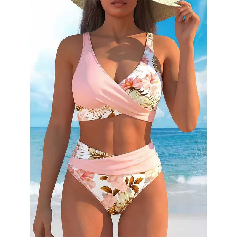🌸🌿 Podkreśl swoją figurę – damski komplet bikini z wysokim stanem w kwiaty (rozmiary EU S-XL) 🌊👙