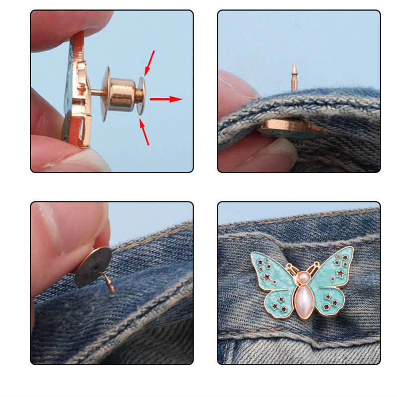 🌸🦋 Odpinana klamra paska w kształcie motyla – regulowana bez użycia narzędzi, idealna do jeansów, spódnic i sukienek✨👗