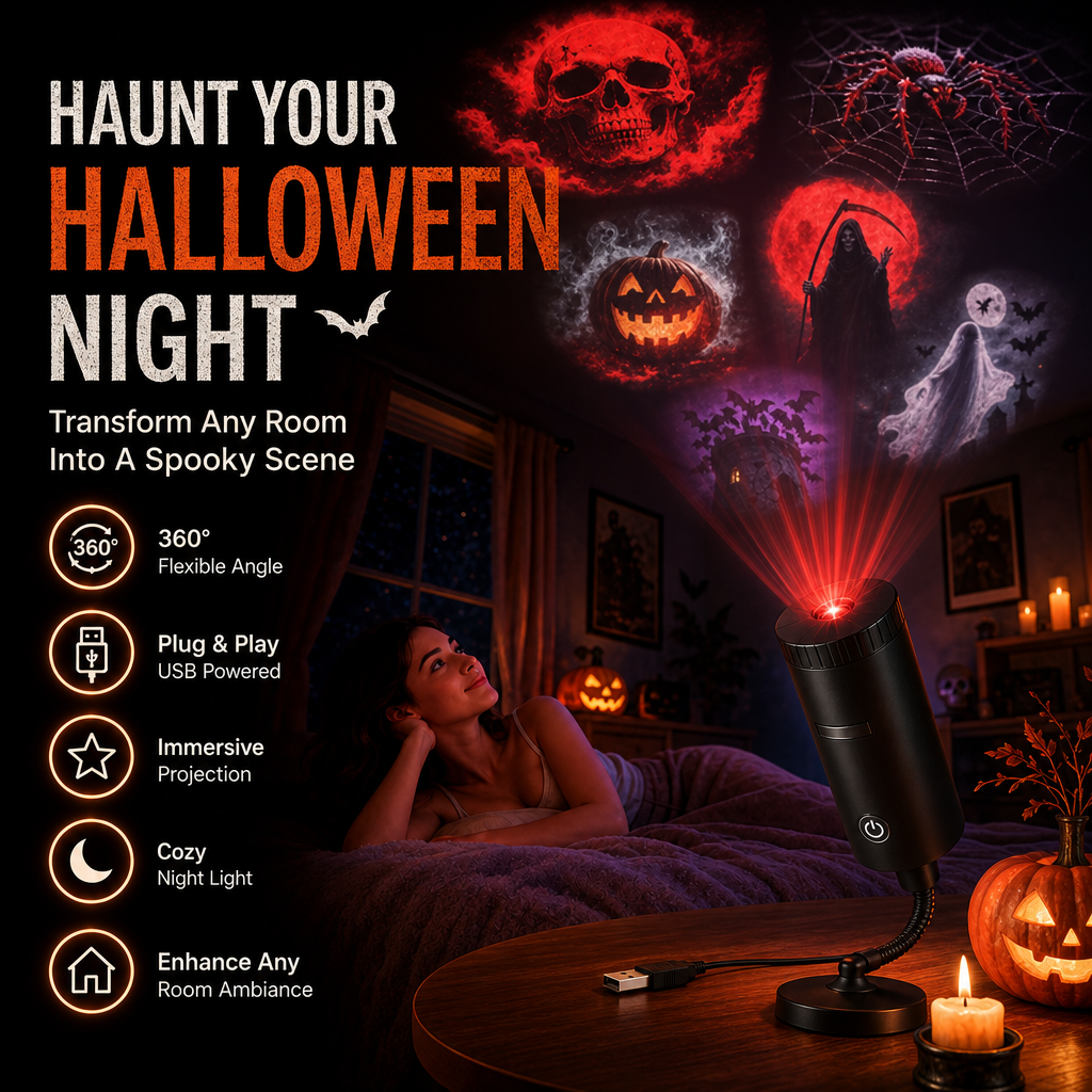 Projektor gwiazd HD Plug-&-Play: Zestaw 6 płyt na Halloween