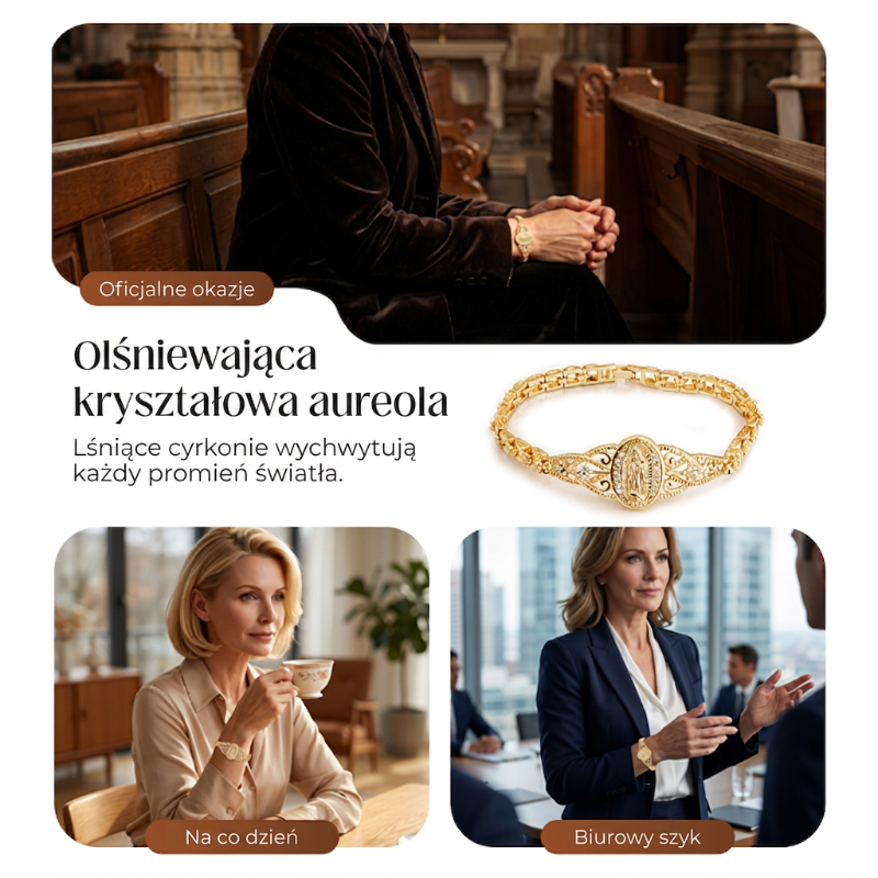 📿🌸 Elegancka bransoletka z ażurowym wizerunkiem Matki Boskiej – mistrzowska rzeźba – płatność przy odbiorze ✨✅