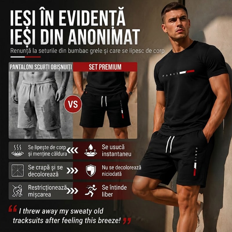 👕 30% ZNIŻKI TERAZ! ⏰ Dwuczęściowy męski komplet z nadrukiem – Miękki i przewiewny – Luźny krój, idealny na letni relaks lub codzienne wyjścia – W komplecie top i szorty 🩳
