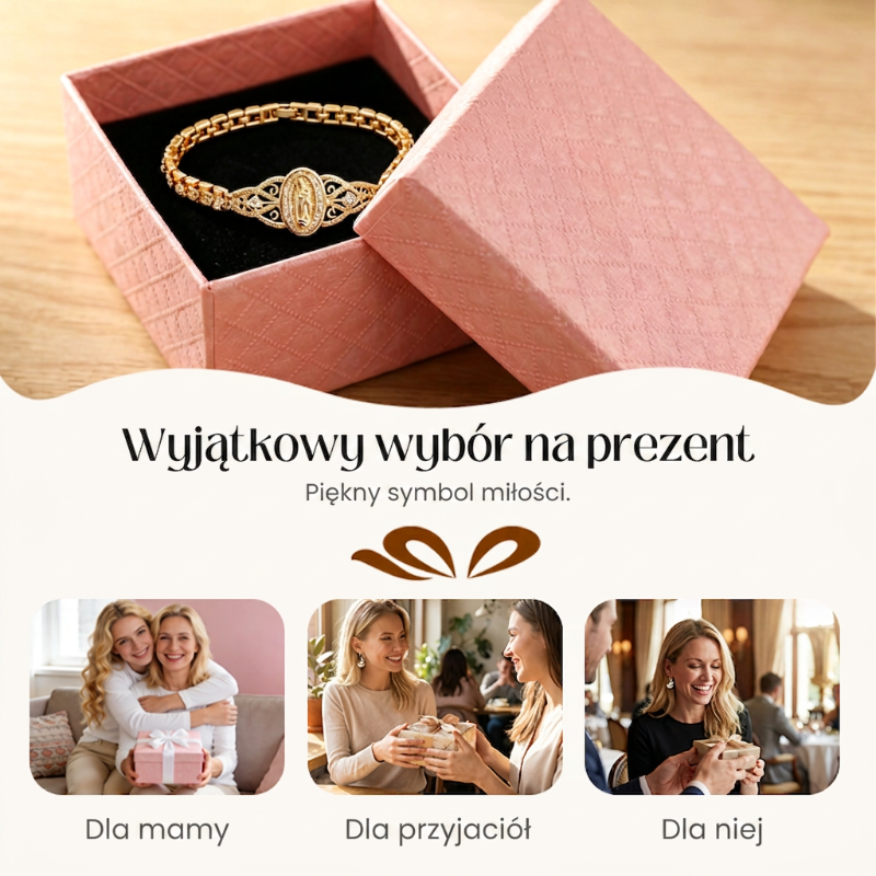 📿🌸 Elegancka bransoletka z ażurowym wizerunkiem Matki Boskiej – mistrzowska rzeźba – płatność przy odbiorze ✨✅